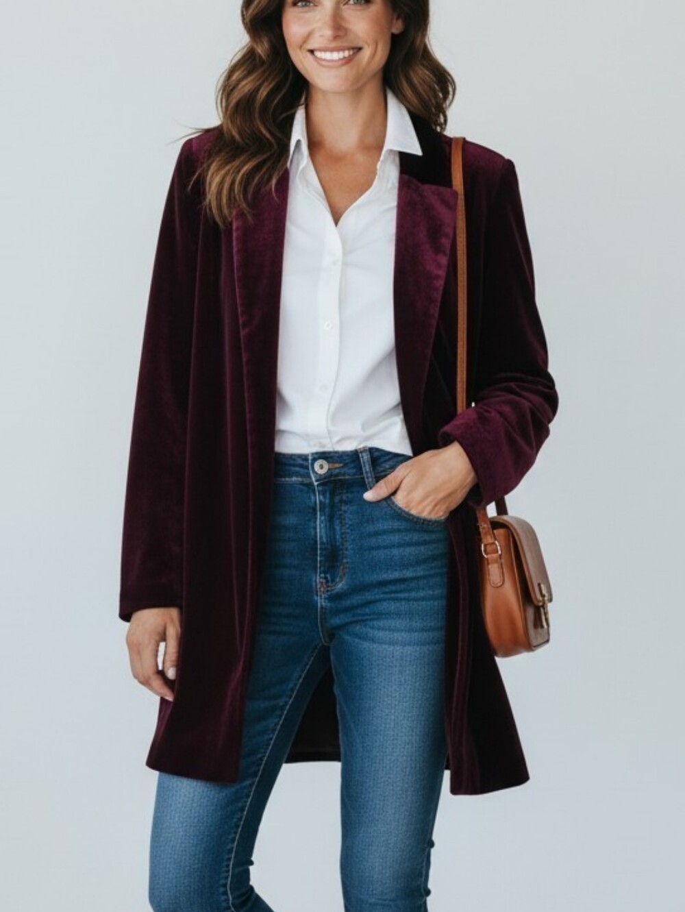 Lafayette 148 New York Cecily Open-Front Velvet Jacket Silk Blend Burgundy